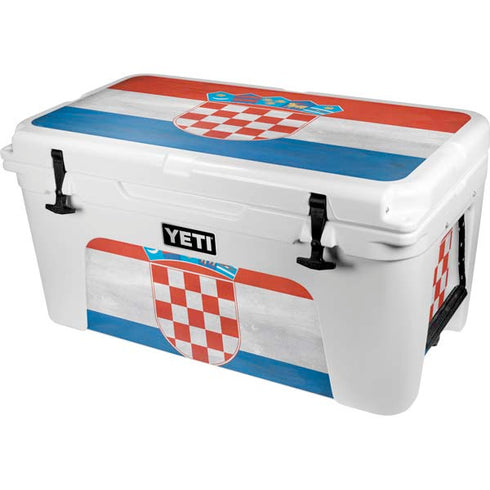 Croatia Flag Distressed YETI Tundra 65 Hard Cooler Skin